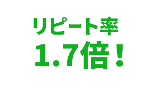 リピート率1.7倍！